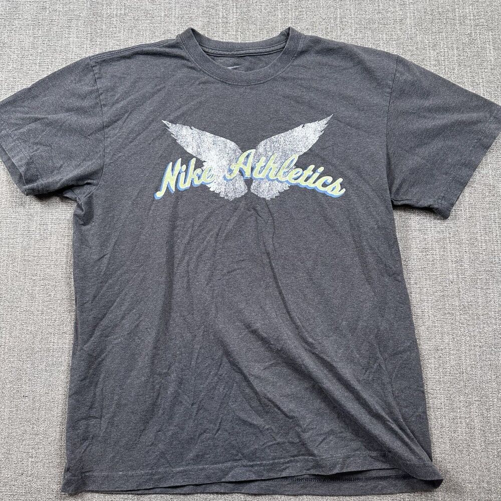 Nike Athletics Vintage Graphic Tee Medium Loose Fit Winged Wings Angel Logo Y2K